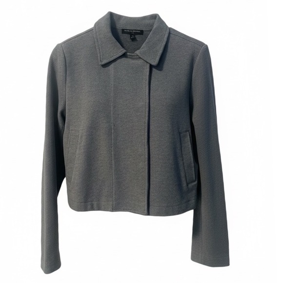 Banana Republic Jackets & Blazers - Banana Republic Womens Gray Textured Knit Cropped Snap Front Moto Jacket XS